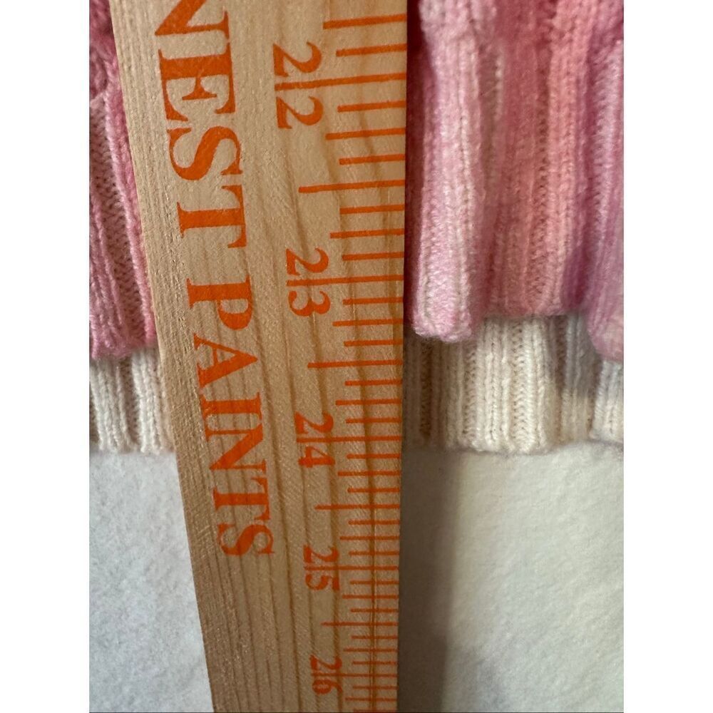 Lisa Todd Sweater XL Pink Ombre Lightweight Knit Merino Wool Blend Open Knit - Picture 5 of 8